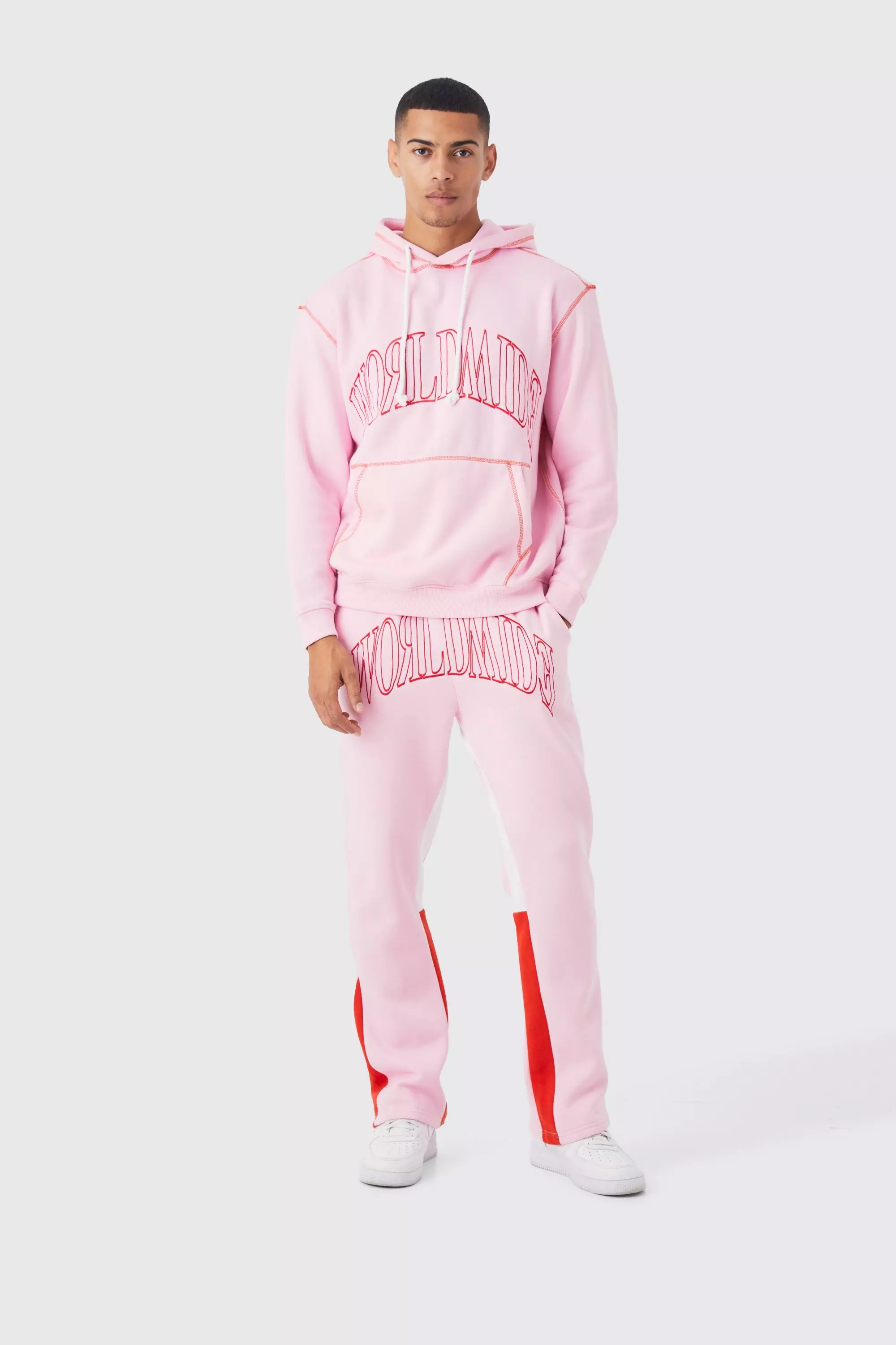 Baby pink tracksuit mens on sale